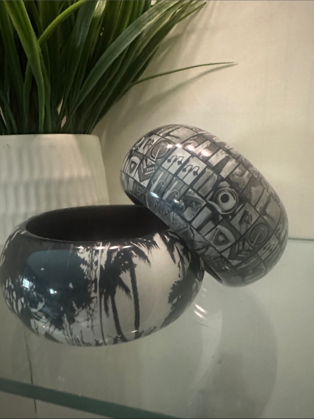 Handcrafted chunky resin  Bangle Set